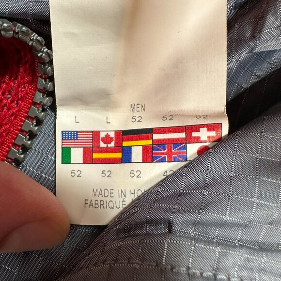 Spyder Wind Stopper Wool Red Gray Sweater Jacket 1/4 Zip Lined Mens Size Large - Picture 10 of 11